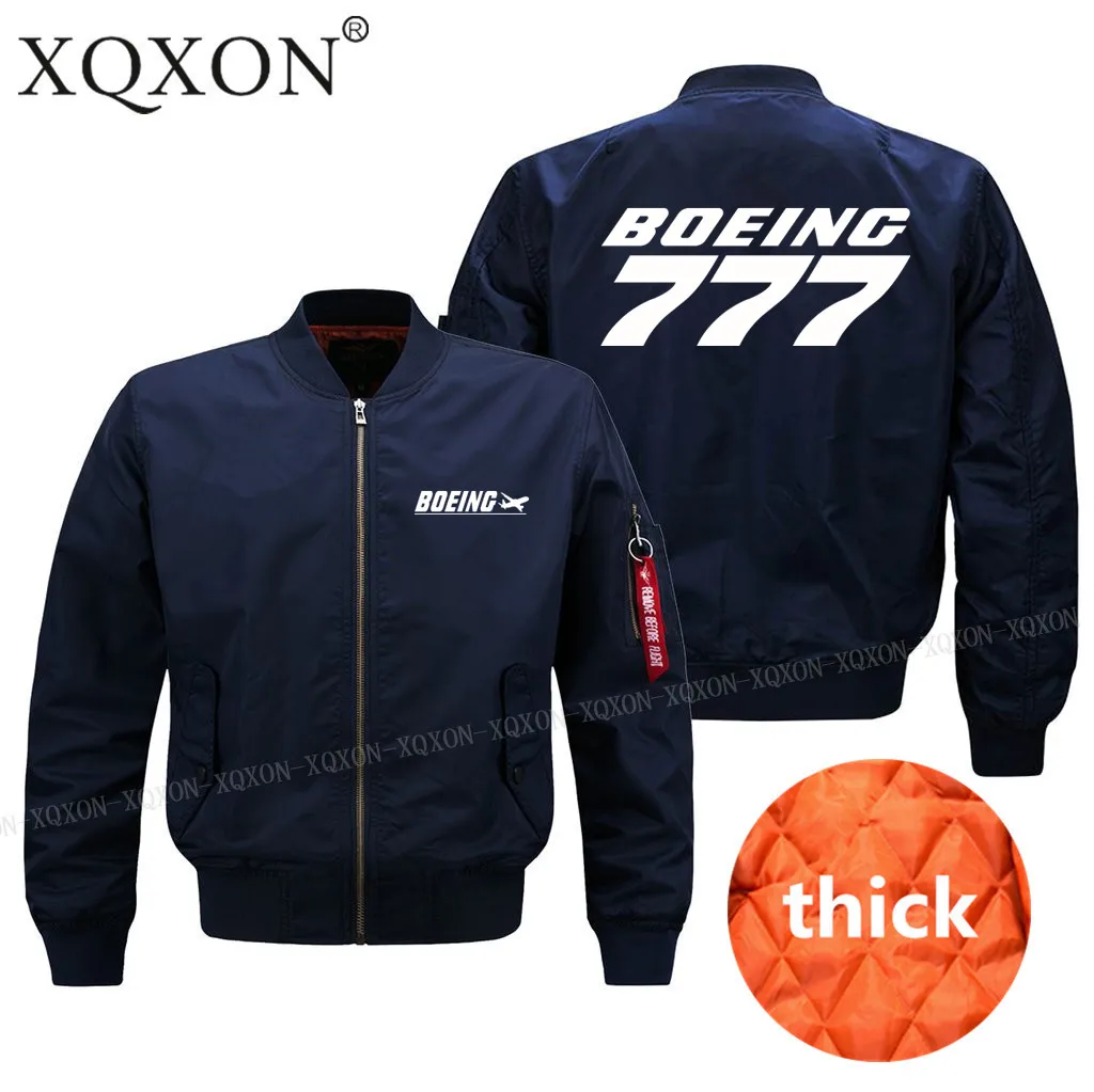 XQXON- мужской пилот жакет осень-весна зима Boeing 777 дизайнерские мужские пальто куртки высокого качества морозостойкая куртка J710 - Цвет: Dark blue thick