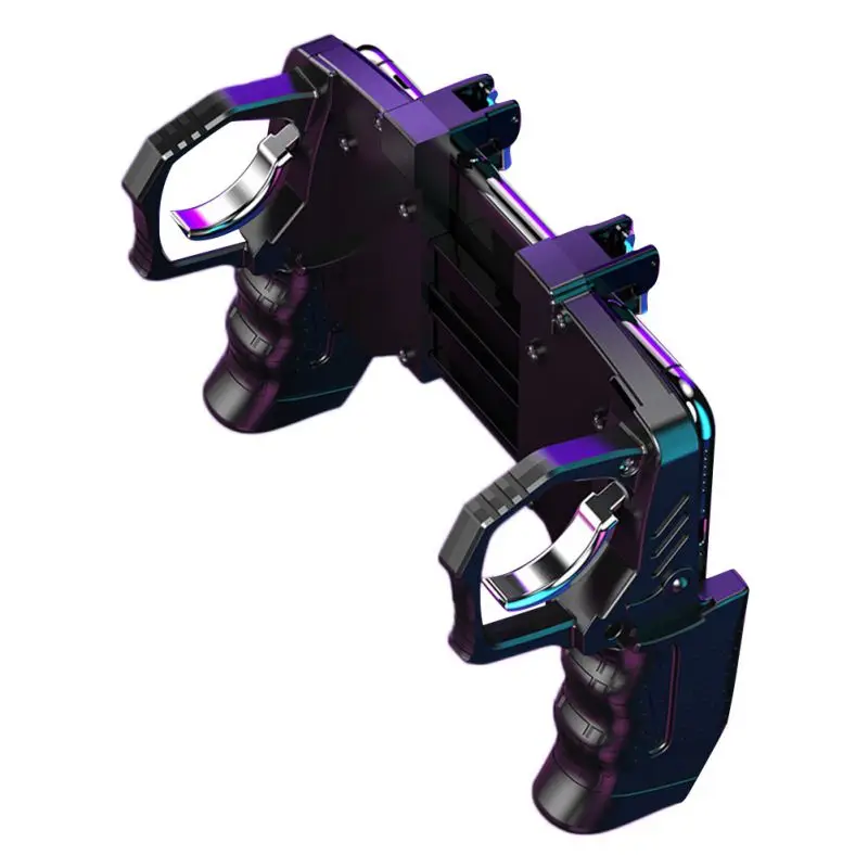  K21 PUBG Gamepad Controller Four Fingers Metal Trigger Shooting Free Fire Gamepad Joystick For IOS 