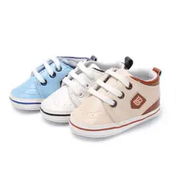 Новая обувь для маленьких мальчиков Осенняя мягкая обувь для малышей на шнуровке нескользящая подошва обувь для новорожденных обувь для