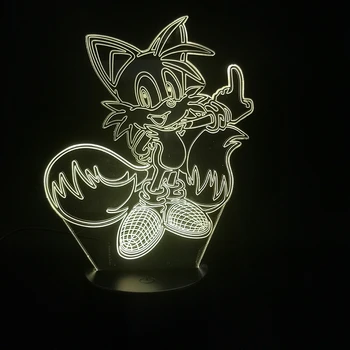 

Sonic The Hedgehog 3D Lamp Lighting Tails Figure Acrylic LED Night Light Kids Toy Home Decoration Luminaria Light Christmas Gift