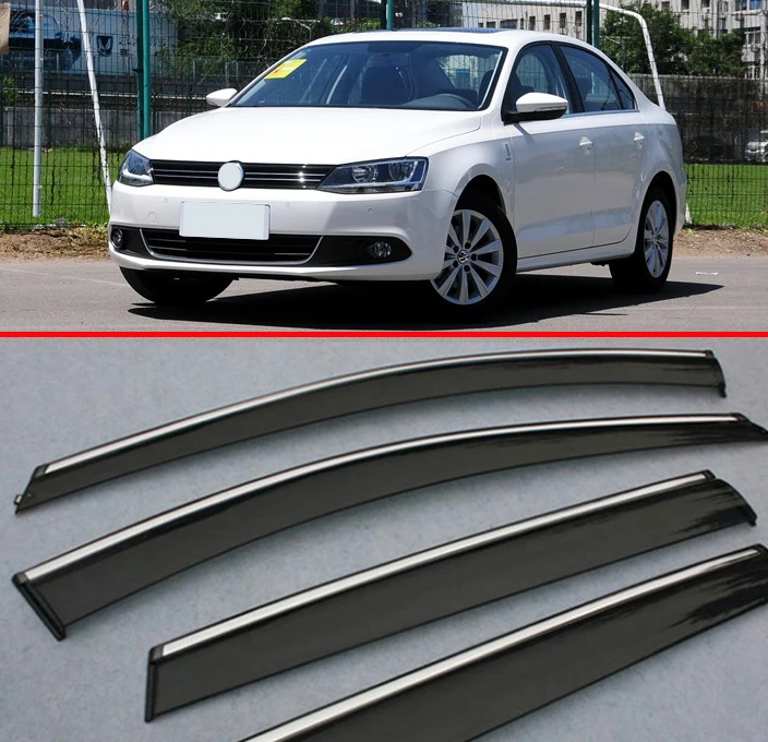 Plastic Exterior Visor Vent Shades Window Sun Rain Guard Deflector For VW Jetta MK6 2012 2013 2014 2015 | Автомобили и мотоциклы