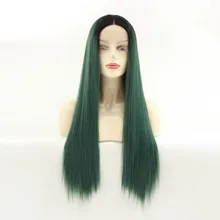 Парики из искусственных волос без шапочки-основы длиный кудрявые черный/зеленый парик из натуральных волос вечерние парики