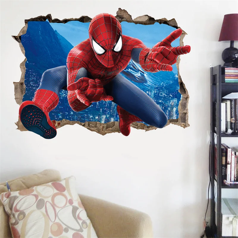 3D Avengers Wall Stickers Living Room Bedroom Decoration Super Hero Movie Poster
