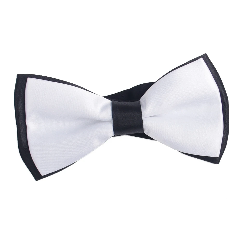 Bow Tie Black & White Contrasting Color Bowtie Mens Bowtie 2016 Fashion Double Layer Bow Ties