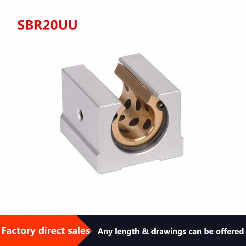 

1pcs SBR20UU graphite copper sleeve slider Oil-free self-lubricating block for SBR20 CNC parts