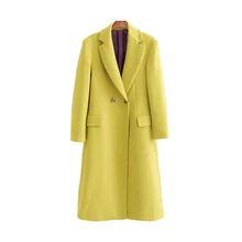 Женские шерстяные Длинные куртки осень зима модные офисные женские винтажные плотные пальто для девочек тонкая женская верхняя одежда