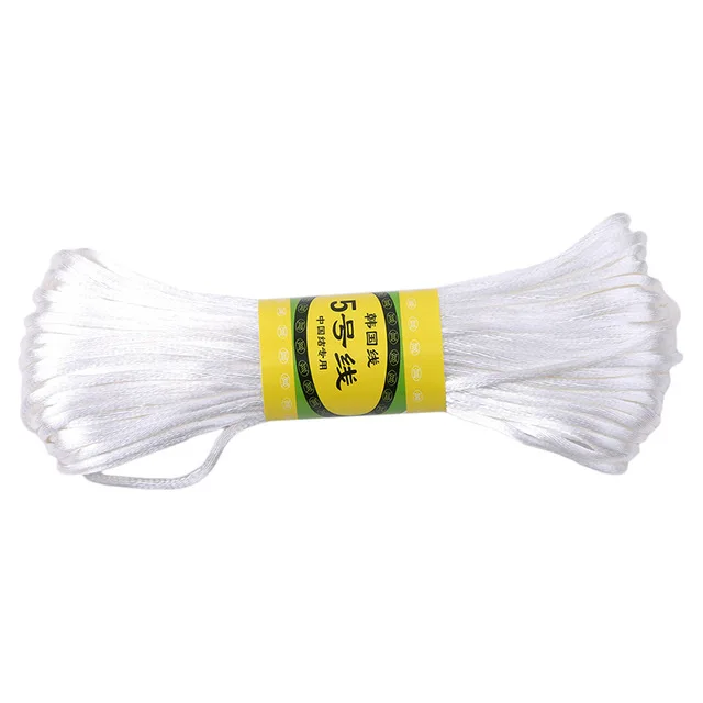 white 20 м/лот, атласный шнур, веревка, нейлоновая веревка, аксессуары и фурнитура для детских силиконовых прорезывателей, ожерелье, ювелирный шнур, уход за зубами - Цвет: white