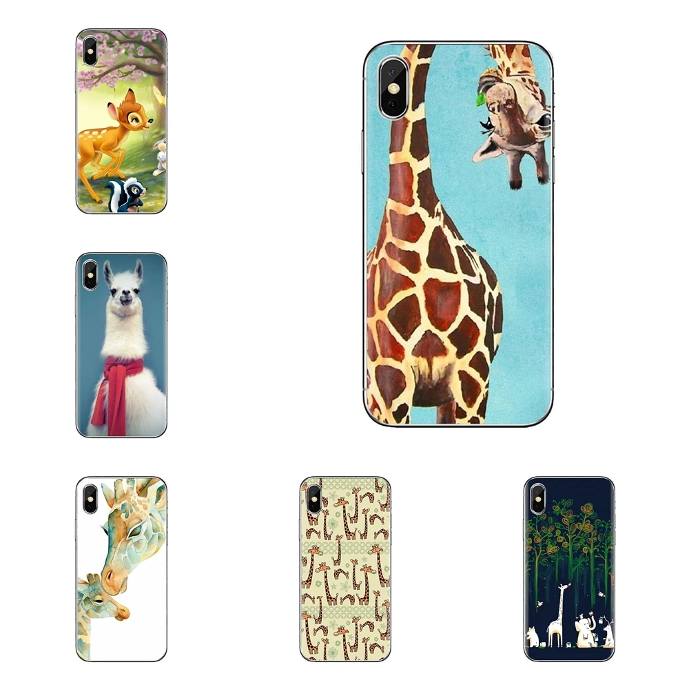 For Samsung Galaxy A3 A5 A7 A9 A8 Star A6 Plus 2018 2015 2016 2017 Soft Transparent Shell Cover CUTE FOREST Animal Llama giraffe |