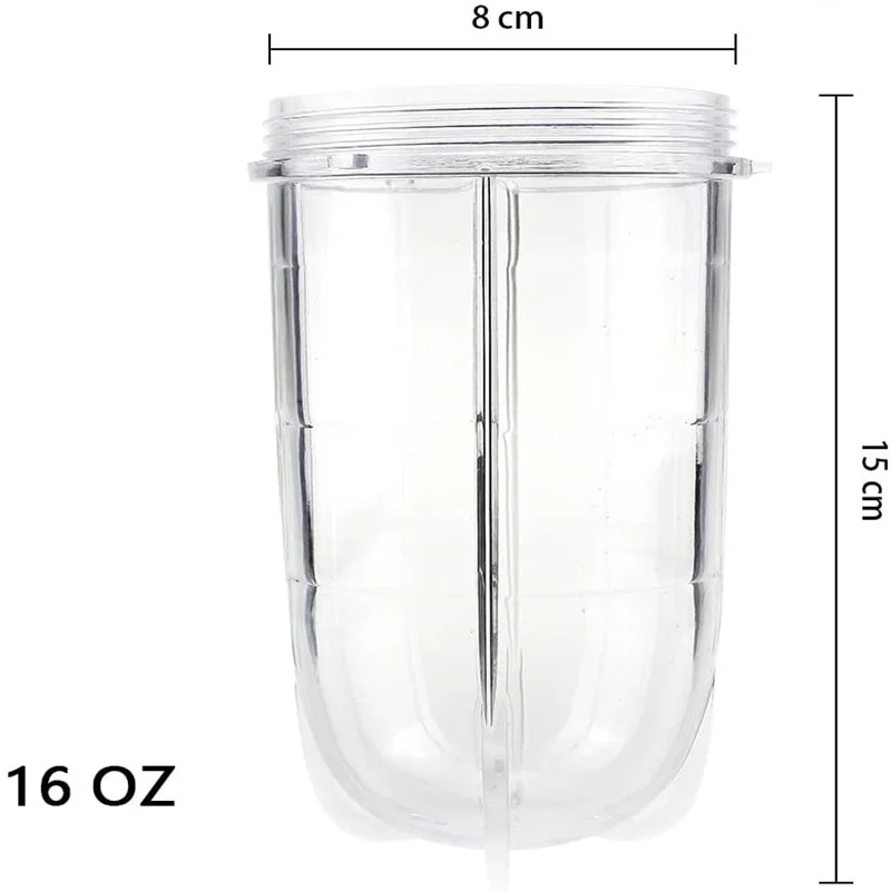 Description Picture 4 of item2 Pack Replacement Blender Cups 16 Oz With Lids Compatible With Magic Bullet 250W MB1001 Series Juicer Blender