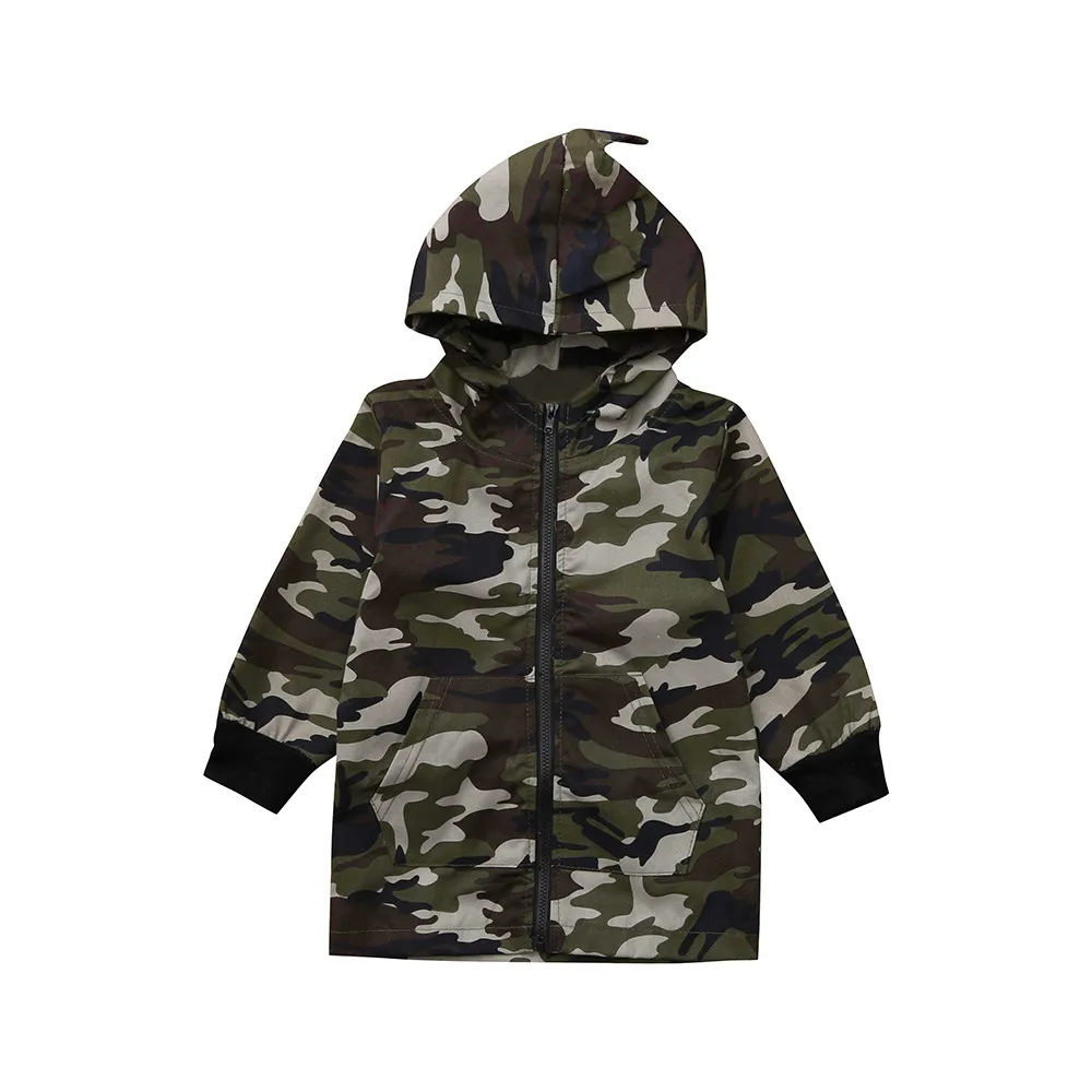 Детская Повседневная камуфляжная куртка для маленьких мальчиков, пальто на молнии с динозавром, верхняя одежда с капюшоном, куртка, ветровка - Цвет: CE