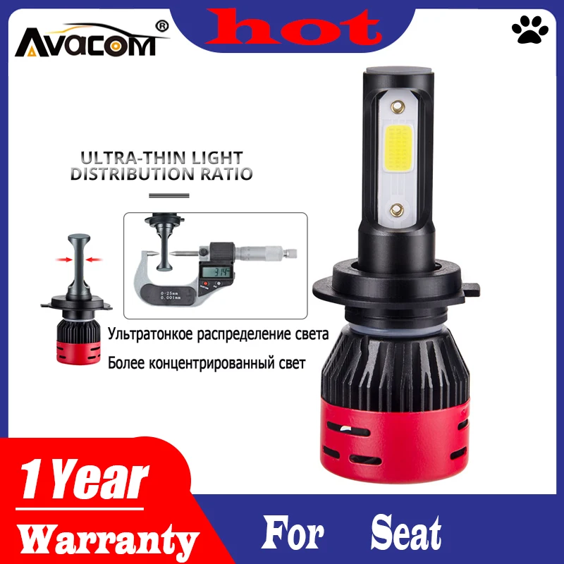 

LED H11 H1 Car Light Bulb LED H7 9005 HB3 9006 HB4 6500K/4300K 8000Lm 12V LED Voiture For Seat Ibiza Leon Altea Toledo Arosa