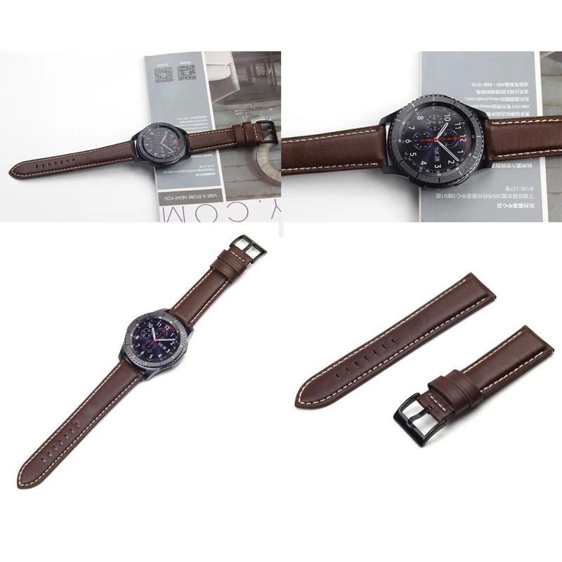 Gear s4 s3 Frontier ремешок для samsung Galaxy Watch 46 мм 22 мм кожаный браслет correa huawei часы GT ремешок 46 amazfit bip 47 44