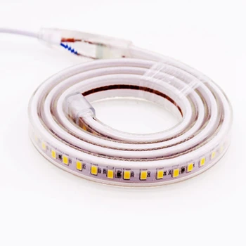 

1-25m SMD 5730 led strip flexible light + EU Power Plug 120 leds/m Waterproof led light White/Warm White AC 220V