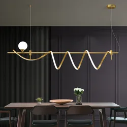Postmodern LED living room chandelier personalized restaurant long chandelier lighting office bar counter bedroom study light