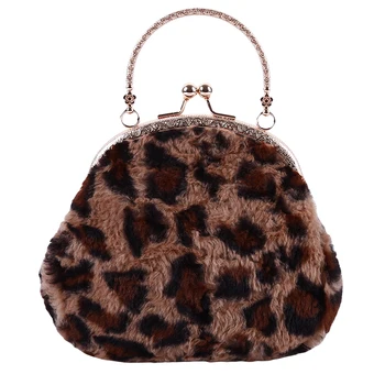 

Fashion Autumn And Winter New women's Bag Trend Ladies Messenger Bag Chain Handbag Leopard Print Shoulder Bag Plush