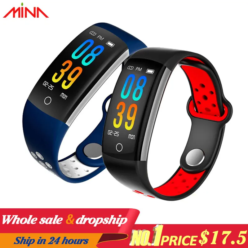 

0.96 LCD Q6 Smart Band Heart Rate Monitor Fitness Bracelet IP68 Waterproof Watches Blood Pressure Oxygen Fintess Tracker