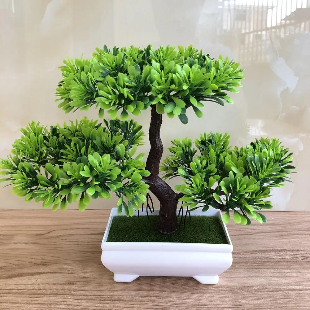 

Ganoderma Tree Lotus Pine Tree Simulation Flower Artificial Plant Bonsai Fake Green Pot Plants Ornaments Table Top Decoration