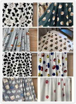 

100x160cm Cartoon classic character Flannel fabrics Patchwork DIY baby Blanket pajamas hat Cloth Kid Textil