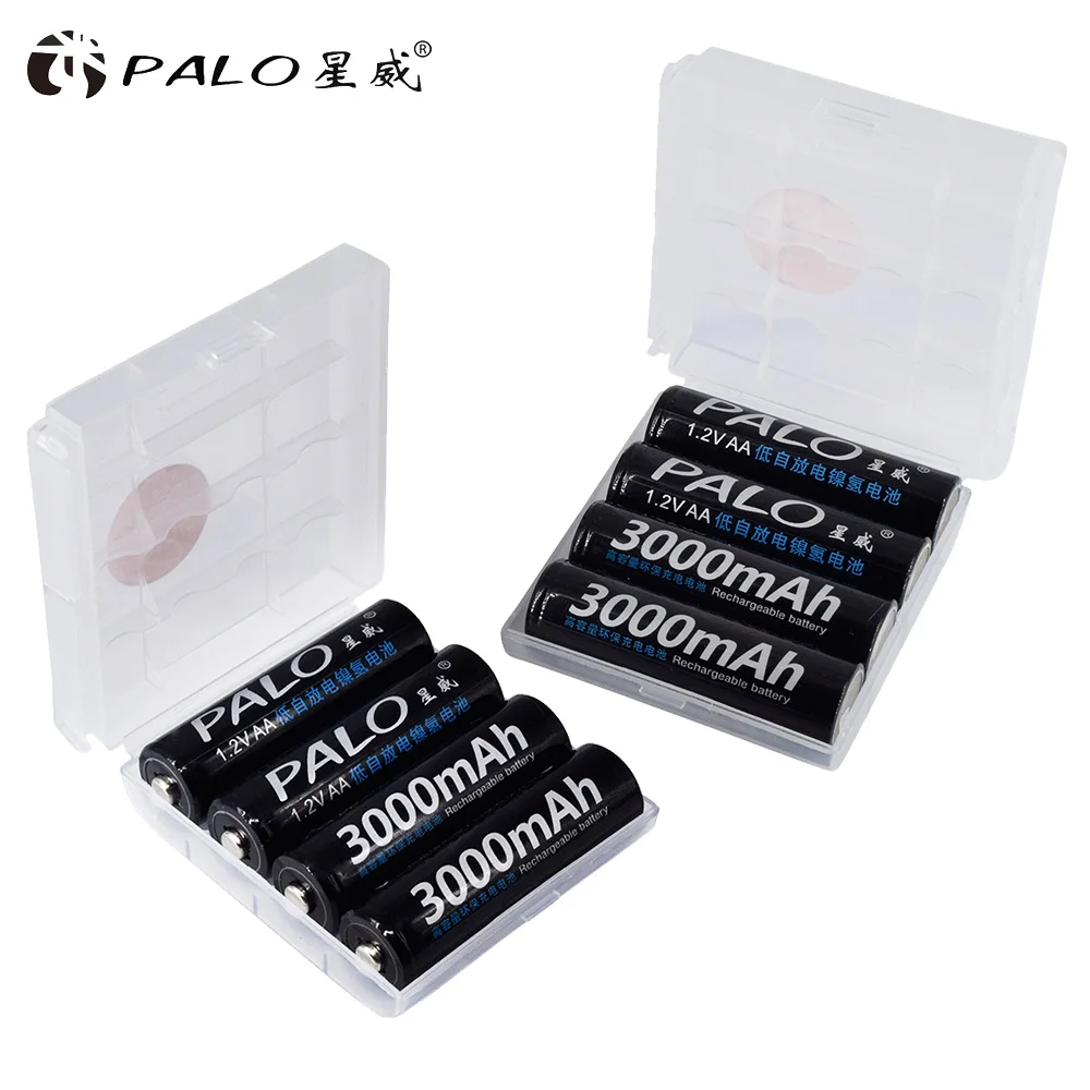 Умное зарядное устройство PALO 1 2 в Ni MH AA 3000 мАч|ni-mh 3000mah|aa rechargeable batteryrechargeable battery aa |