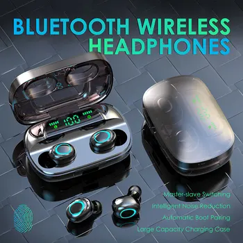 

S11 TWS Earbuds Bluetooth 5.0 True Wireless Earphones Stereo Bass HiFi Music with Charging Case Touch Control Mic LED Display