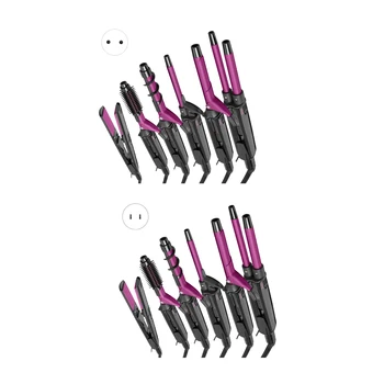 

12 in 1 Hair Straightener Ceramic Hair Curler Styler Interchangeable Plates Corrugated Curling Flat Iron