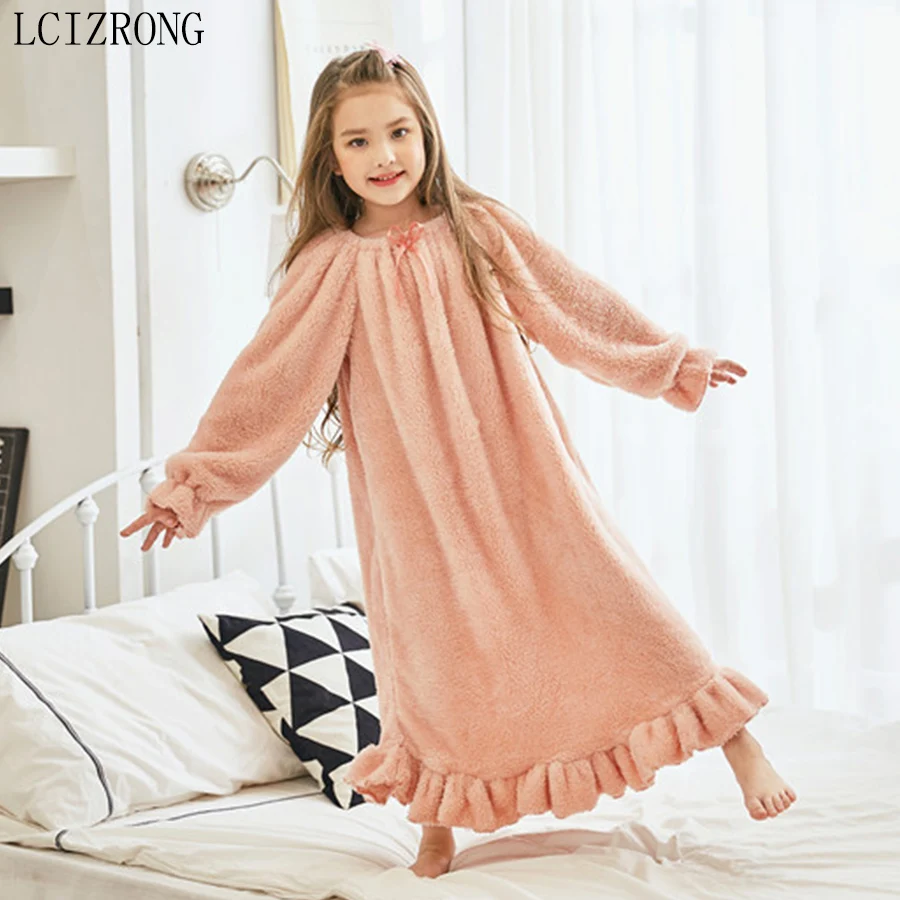 Cut Price Dress Long-Sleepwear Home-Clothes Princess Warm Child Winter Sweet Nightgown Spring-Girl qzK1xbozV