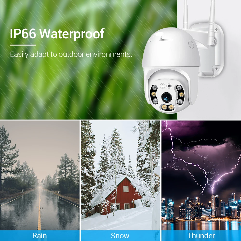 IP Камера Wi Fi 1080P открытый Скорость купольная PTZ 2MP двухстороннее аудио