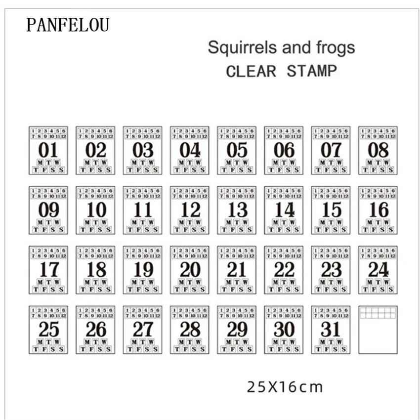 PANFELOU дней и месяцев прозрачный значок Силиконовая печать/печать для DIY Скрапбукинг/фотоальбом рождественские штампы листов