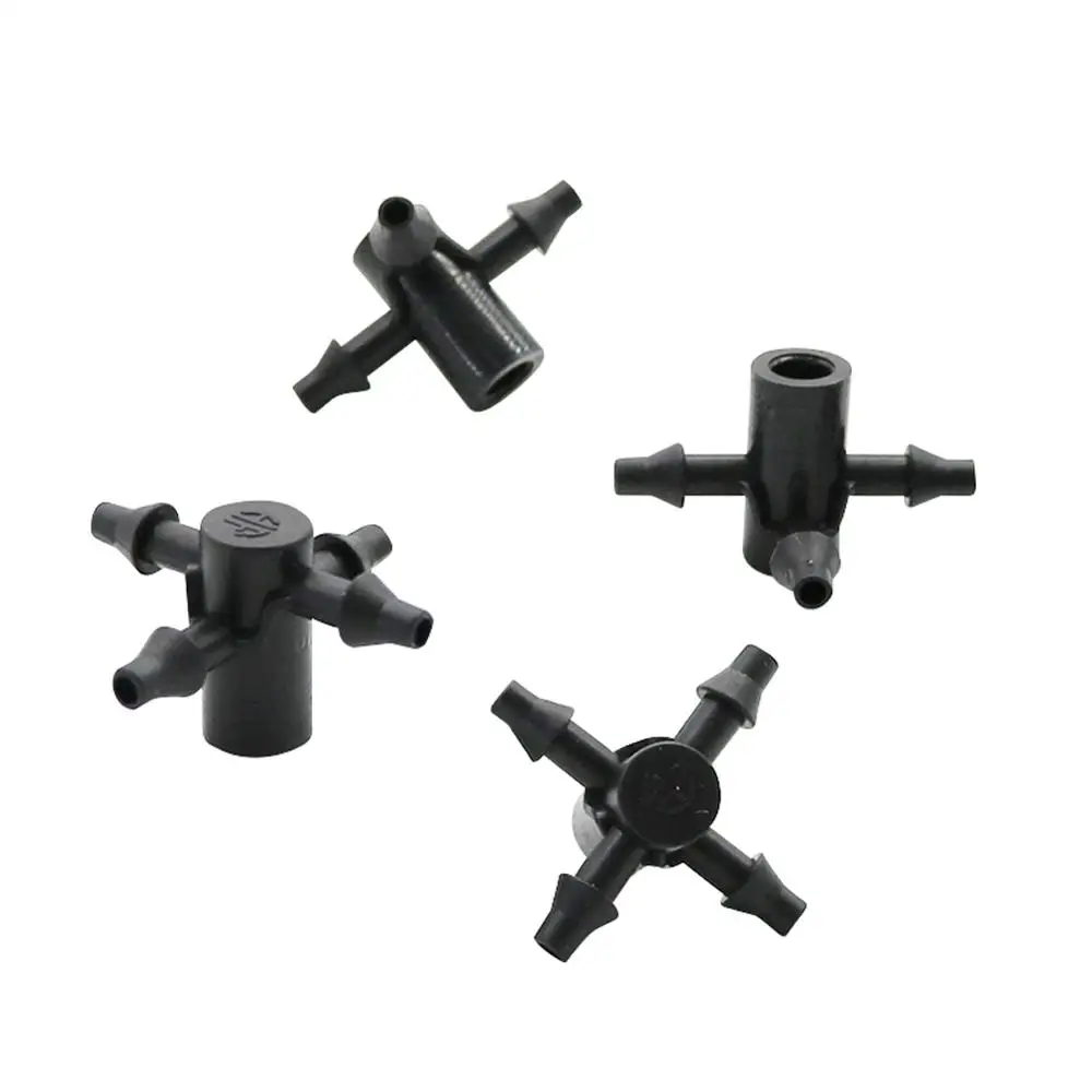 

200Pcs 4-way 4mm to 3/5mm Hose Interface Barbed Splitters Arrow Dripper Adapters Garden Drip Irrigation Pipe connection Fittings