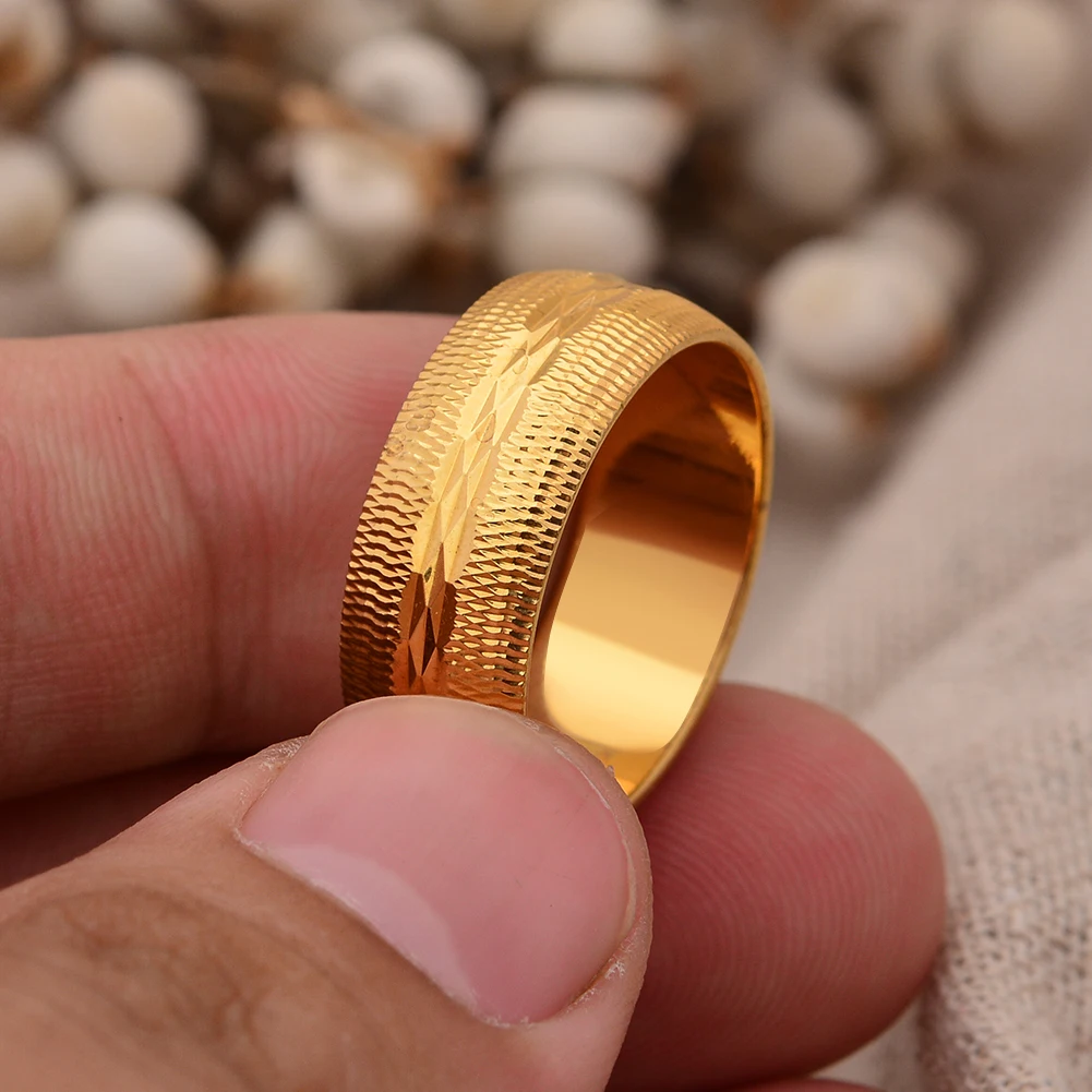 Dubai Rings For Women Man Gold Color Ethiopian Africa Ring Saudi Arabia  Bride Wedding Sudan Tailor Ring Jewelry Gifts
