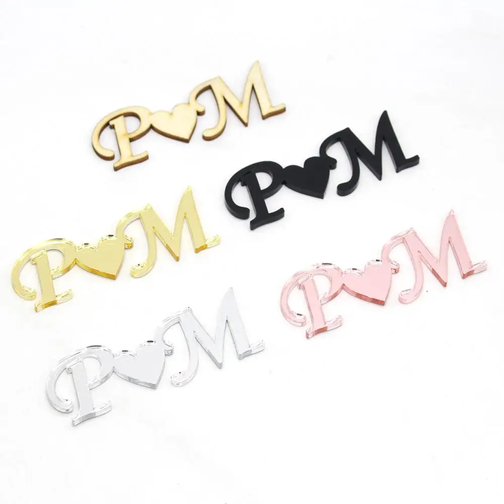 12 Pezzi Dello Stesso Specchio D'Oro Acrilico Tagliato Al Laser Personalizzato Coppia Souvenir Fidanzamento Di Nozze Regalo Di Nozze Decorazione Banne