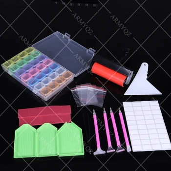 

5D Diamond Painting Tools and Accessories Kits Roller pen Clay Tray stylo Diamond Embroidery Tray Box sets