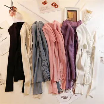 

Women Long Sleeve Drawstring Tops Slim Sweaters Fashion V-Neck Knitted Pullovers Tops