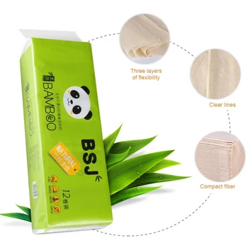 

Bamboo Pulp Natural Roll Paper 12 Rolls 4 Layers Paper Towels For Home Cleaning Tools & Accessories Household Merchandises New//
