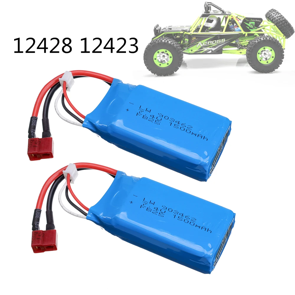 2 шт./компл. 7 4 V 1500 mAh литий-полимерный Батарея 12423 12428 для Wltoys 144001 гусеничный