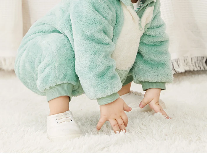 Balabala Baby clothes onesies rompers spring and autumn baby outwear clothes newborn baby romper clothes coral velvet coat