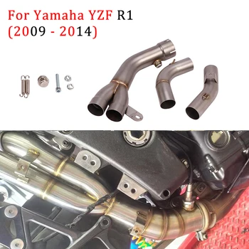 

Motorcycle Exhaust For Yamaha R1 YZF-R1 2009 - 2014 Escape Muffler Middle Link Pipe Underseat Eliminator Cat Delete Air Pressure