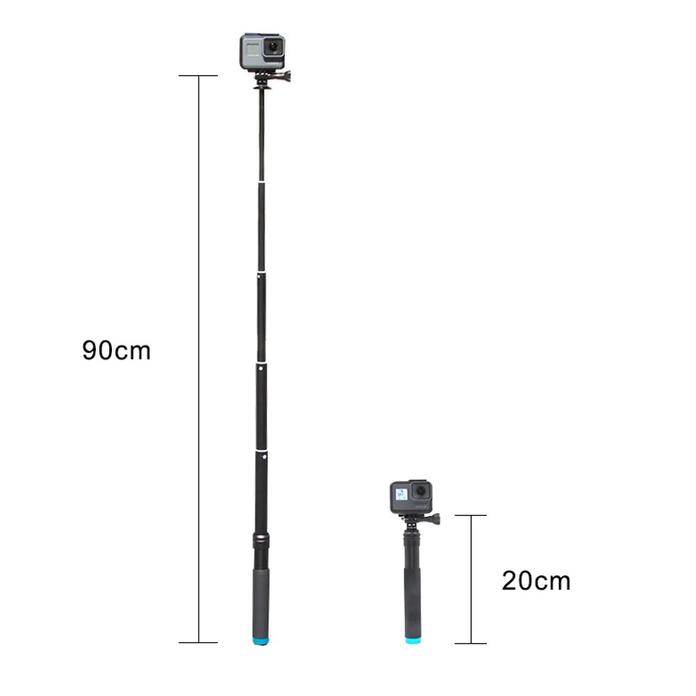 Selfie Stick Sports Camera Selfie Stick TELESIN Aluminum Alloy Extendable Handheld For GoPro Hero 10 9 8 7 6 5 Insta360 Osmo Action SJCAM