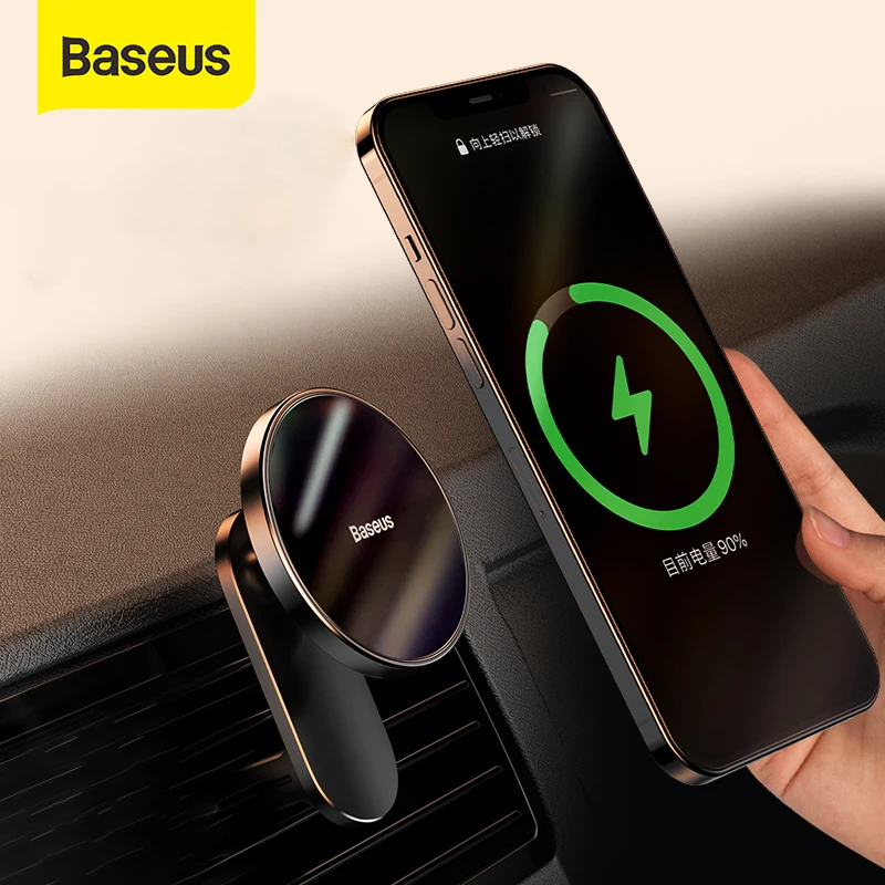 Baseus Magnetic Car Wireless Charger for iPhone 12 Pro Max Wireless Charging Car Charger Phone Holder Air Vent Mount Stand
