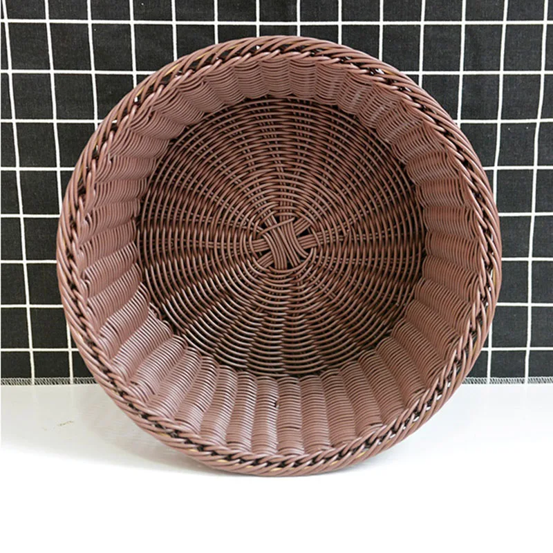 Корзина для хранения продуктов круглая форма плетеная корзина фруктов домашняя