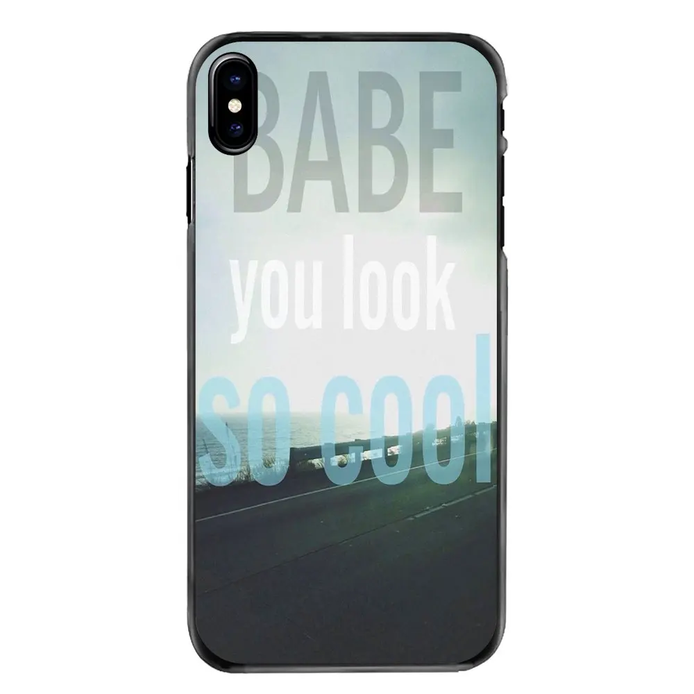 Babe you look so cool Art Poster Пластиковый черный чехол для iPhone 11 Pro iPod Touch 4 4S 5 5S 5C SE 6 6S 7 8 Plus X XR XS