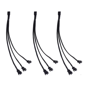 

3 Pack Fan Splitter Cable Computer PC PWM 4 Pin Fan Extension Power Cable 1 to 3 Converter Y-type splitter cables