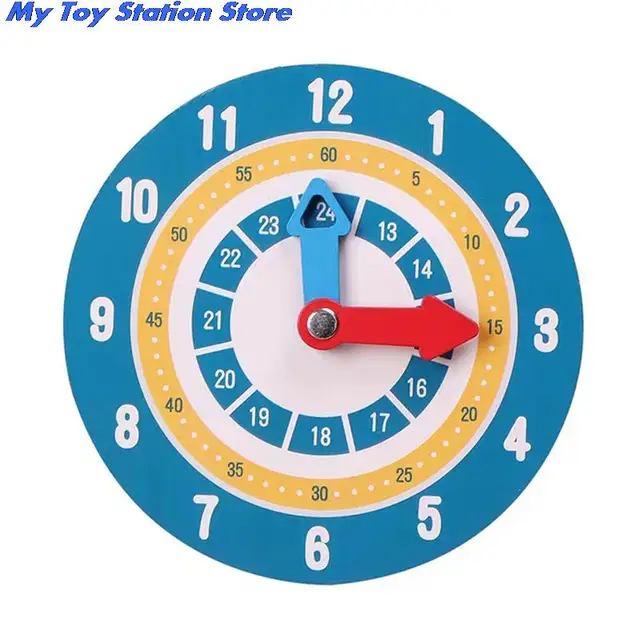 Kids Montessori Wooden Clock Toys Time Learning Teaching Aids Educational Toys For Children Primary School Clever Board Toy 2