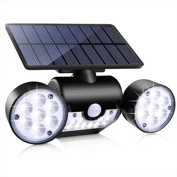 

30LED Solar Light Dual Head Solar Lamp PIR Motion Sensor Spotlight Waterproof Outdoor Adjustable Angle Lights For Garden Wall