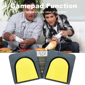

PCsensor USB 2 Foot Switch Control Keyboard Multimedia Keyboard Gamepad Mouse String Action Pedal Grey with Yellow