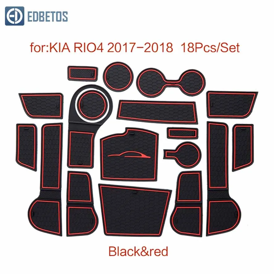 Золотой Для Kia Rio 4 X-Line RIO- резиновый дверной коврик, слот для ворот, Нескользящие коврики, Kia Rio, Нескользящие коврики, внутренняя дверная накладка, чашка - Название цвета: Золотой