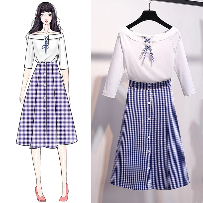 

Online Celebrity Two-Piece Set Western Style 2019 New Style Summer Wear for Women Korean-style Fashion Small Fresh And Playful D