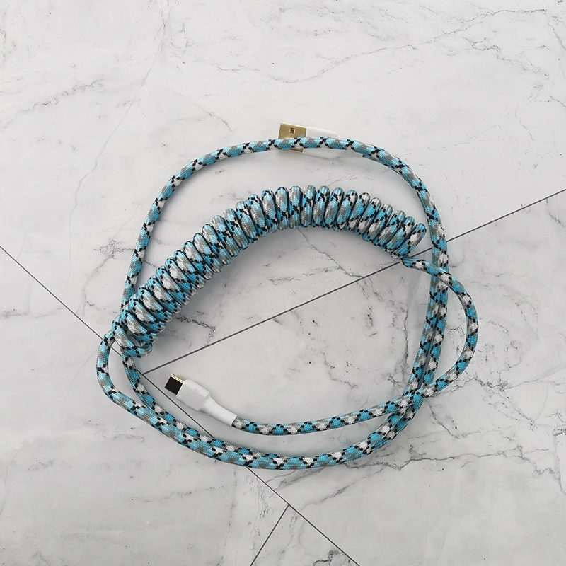  IDOBAO Nylon Usb C Port Coiled Cable Wire Mechanical Keyboard USB Cable Type C USB Port For Poker 2