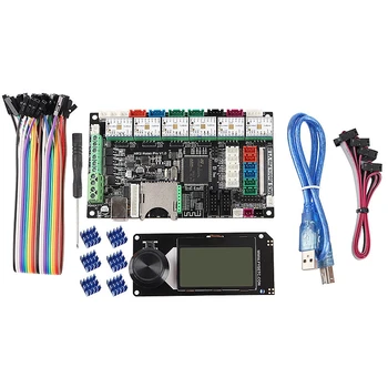 

3D Printer Dual Z-Axis MKS Robin Pro Motherboard + 6 Pcs TMC2209 Stepper Motor Driver + Mini12864 Screen Set Accessories