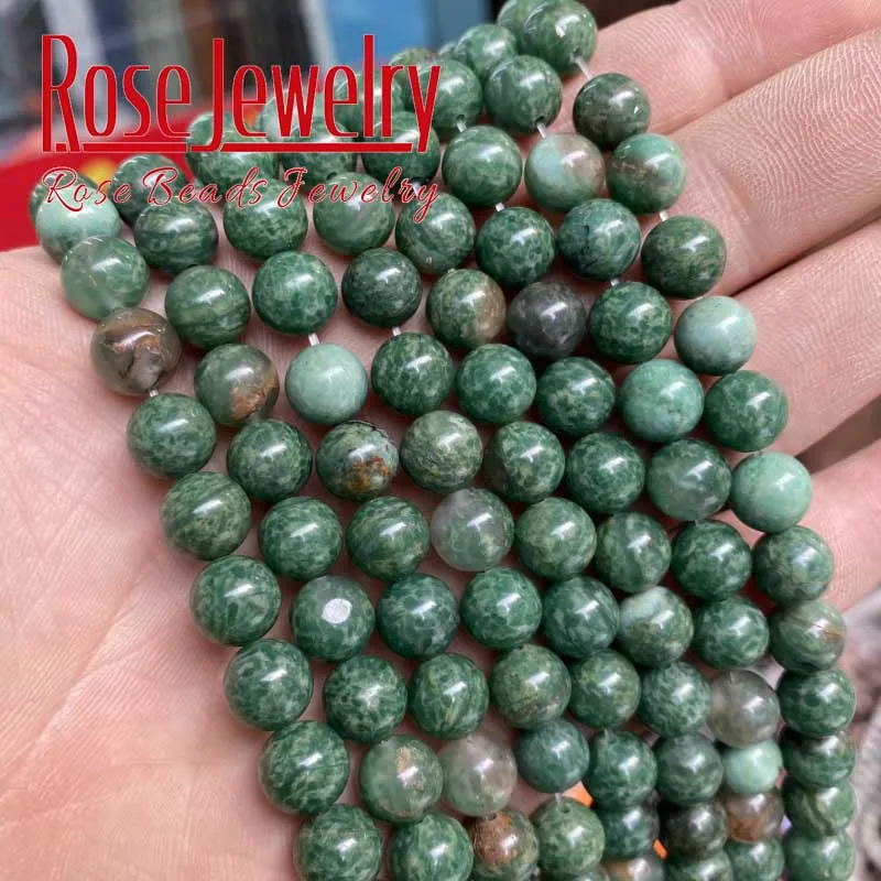 Branelli Allentati Rotondi Naturali Lisci Della Giada Verde Africana Per La Fabbricazione Di Gioielli Accessori Del Braccialetto 15 "Prezzo All'Ingros